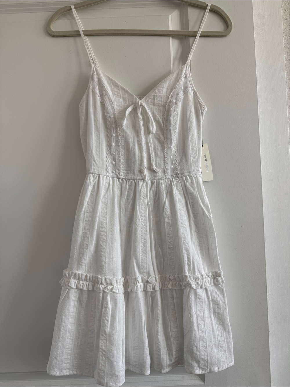 White spaghetti strap dress
